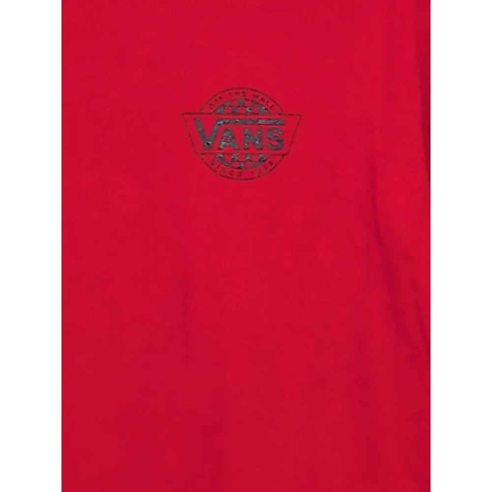 Y2K Inspired Vans Shirt Small Red Graphic Streetwear Skating Short Sleeve - Picture 3 of 10